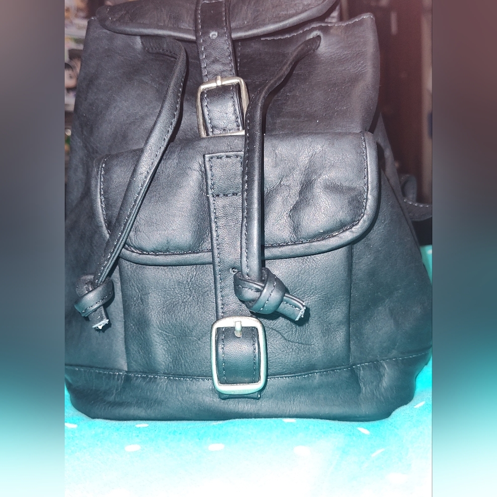 Wilson Black Leather Backpack